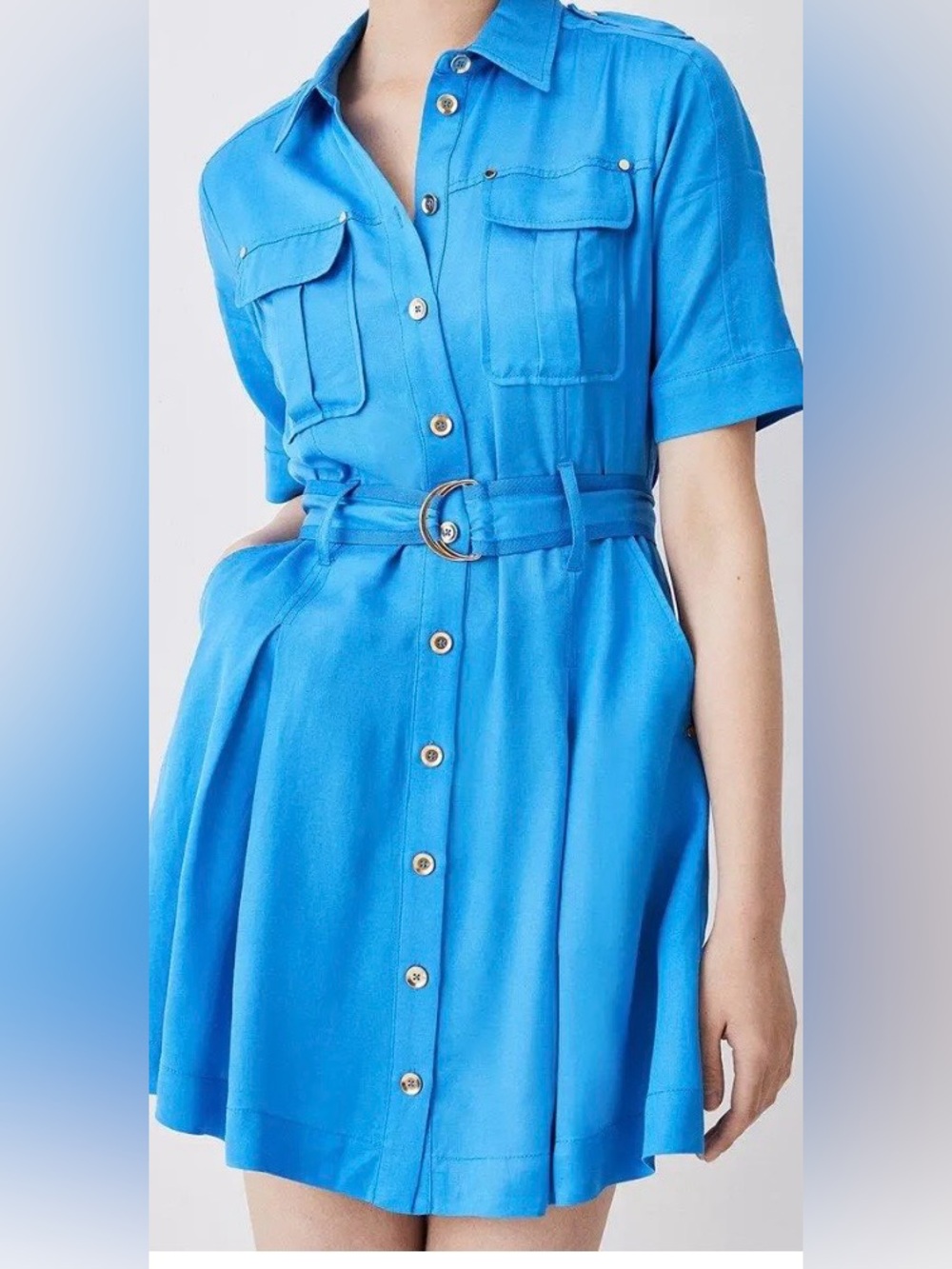 KarenMillen Linen Mini Shirt Dress size US 8